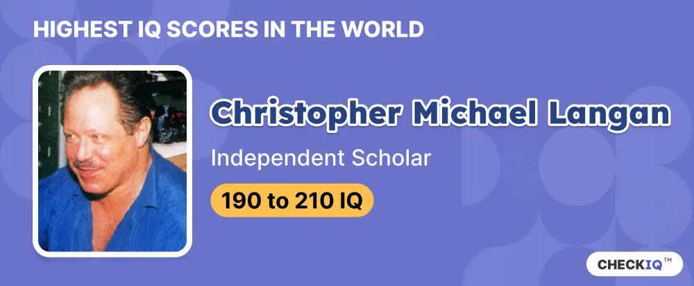 IQ score of Independent Scholar Christopher Michael Langan