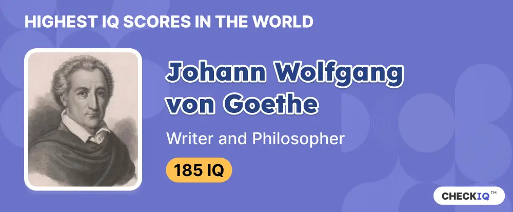 IQ score of Writer and Philosopher Johann Wolfgang von Goethe