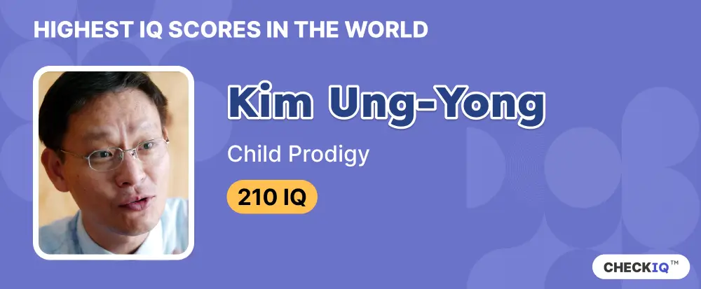 IQ score of Child Prodigy Kim Ung-Yong