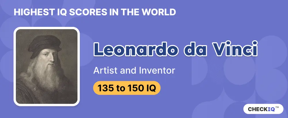 IQ score of Artist and Inventor Leonardo da Vinci