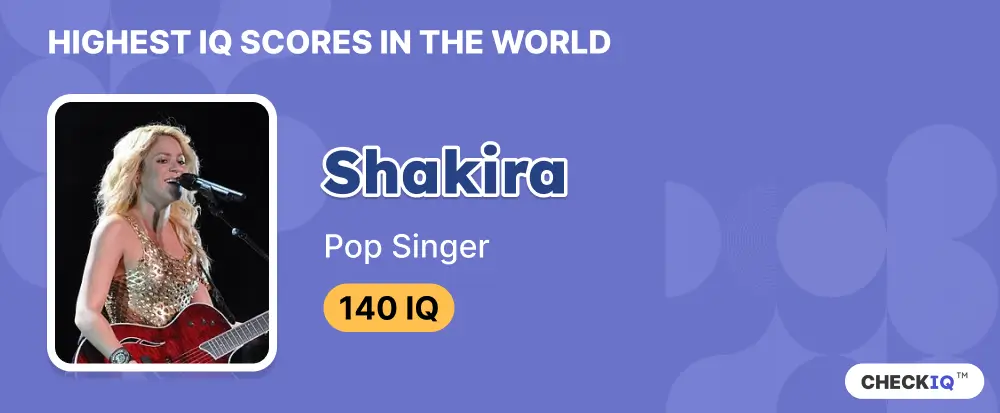 IQ score of Pop Singer Shakira