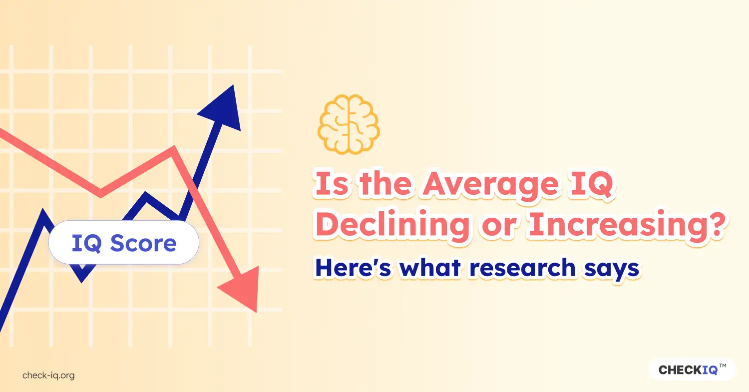 Average IQ trends over time, questioning if they are declining or increasing