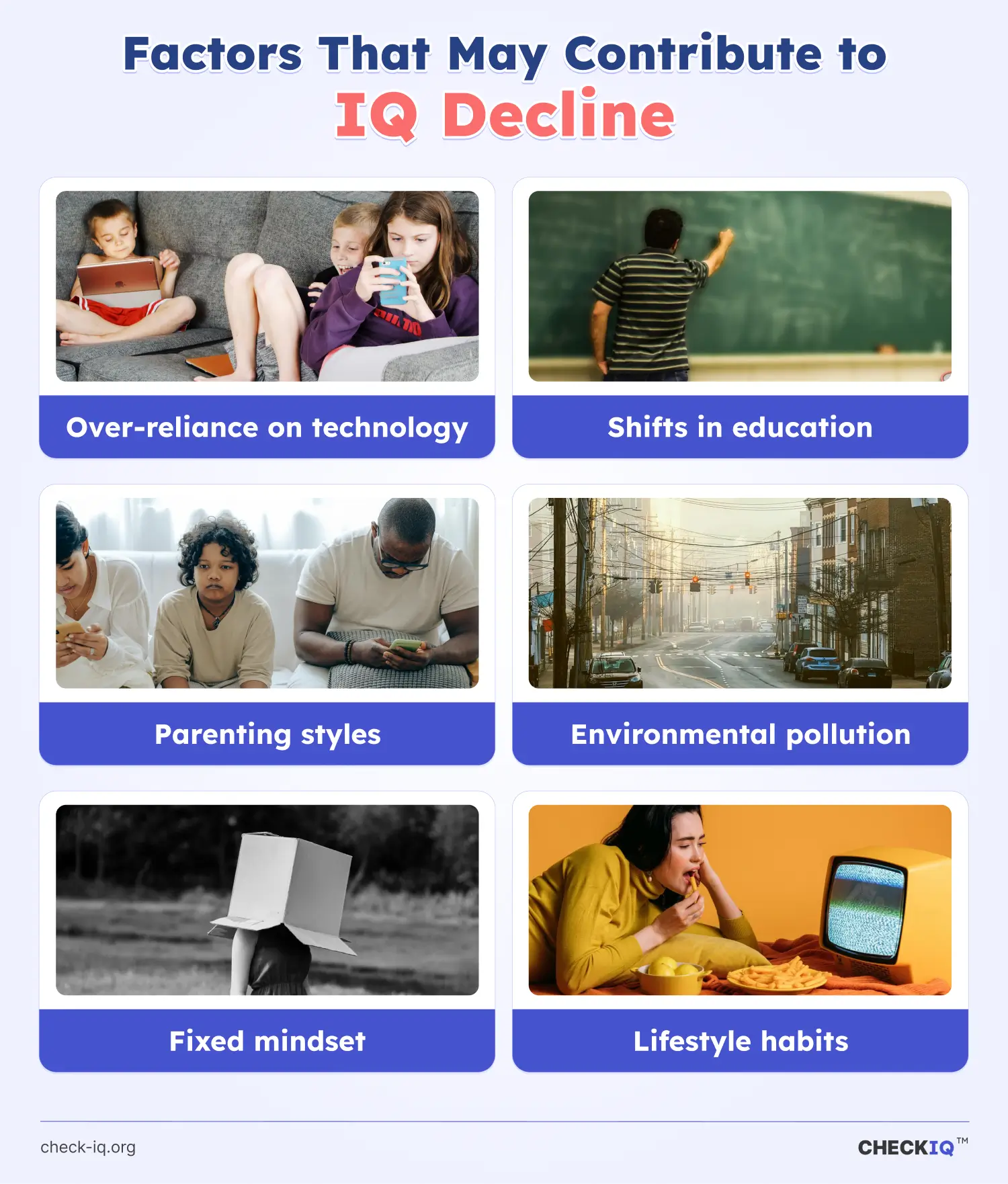 Factors that may cause a decline in IQ