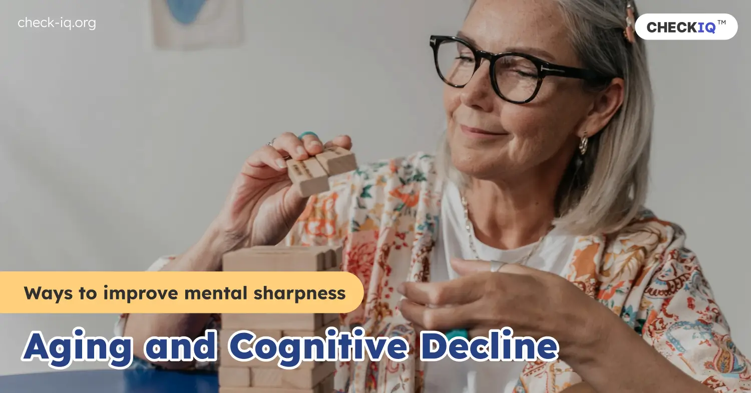 Older woman engaging in a puzzle activity, representing one way to mitigate cognitive decline and maintain IQ