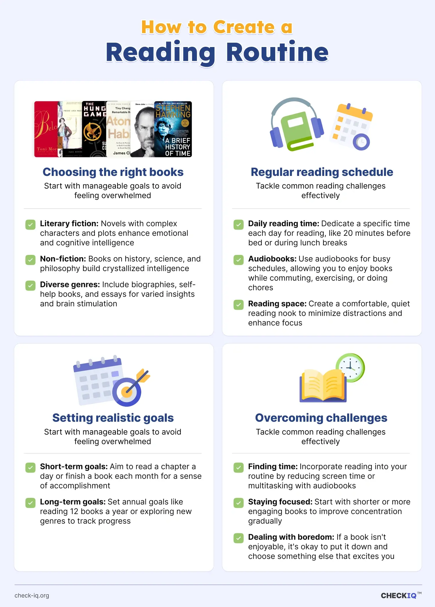 wTips to create a reading schedule routine