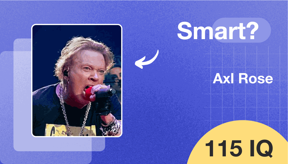 Axl Rose's IQ score is 115