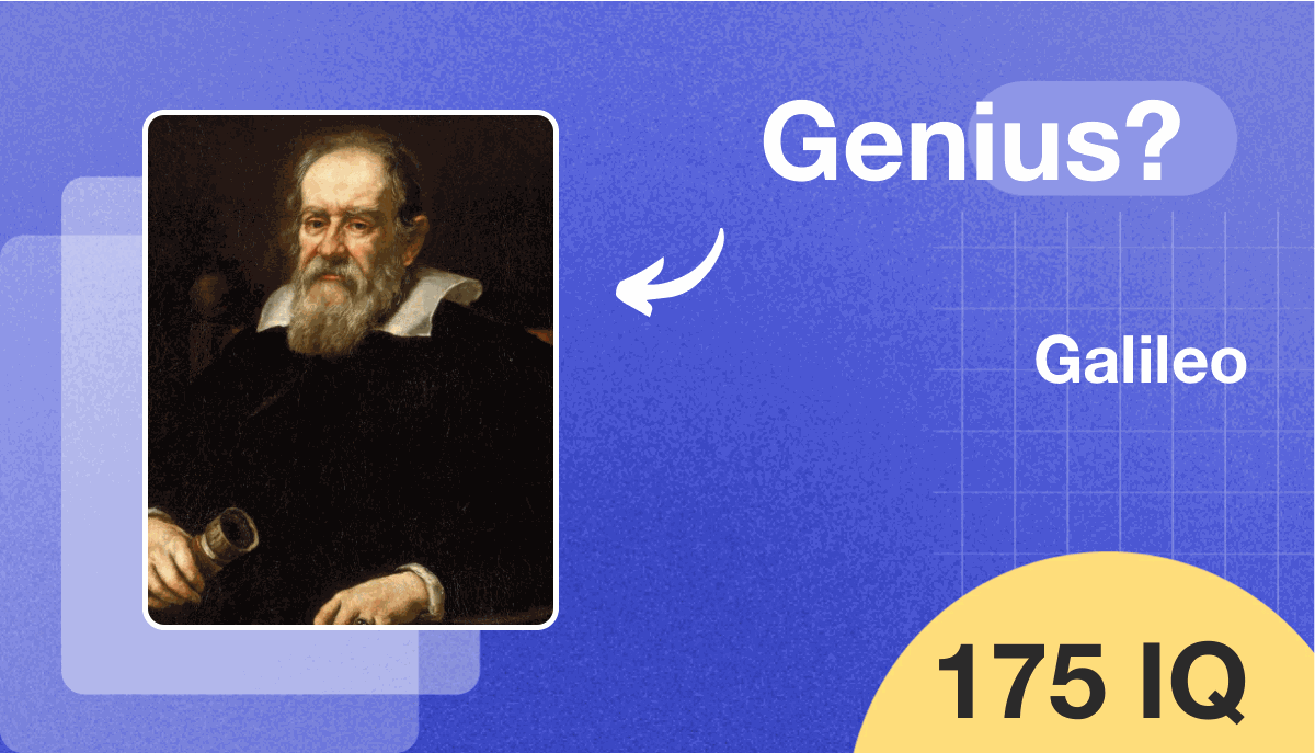 Galileo Galilei's IQ score is 175