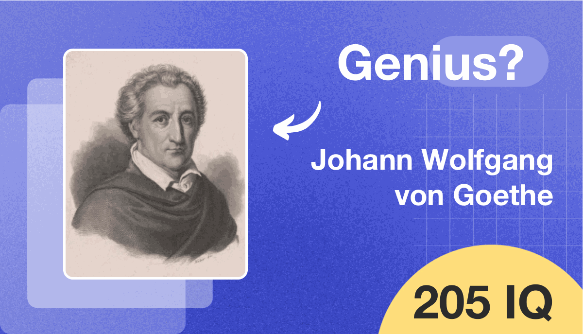 Johann Wolfgang von Goethe's IQ score is 205