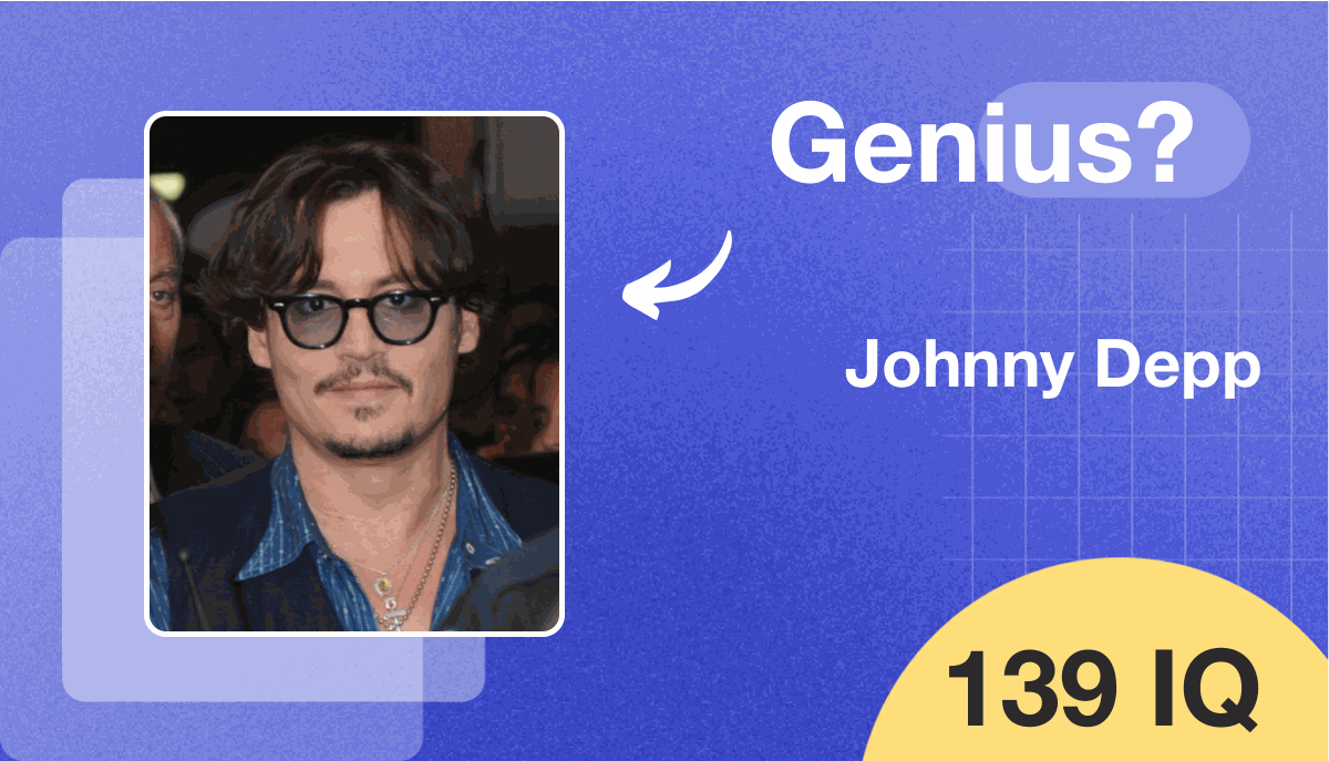 Johnny Depp's IQ score is 139