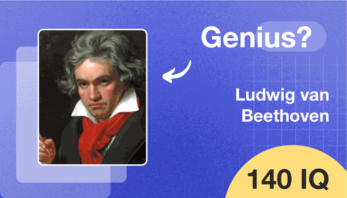 Ludwig van Beethoven's IQ score is 140