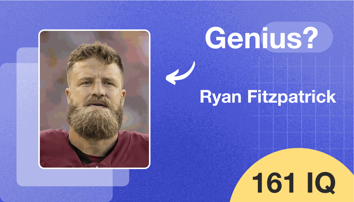 Ryan Fitzpatrick's IQ score is 161