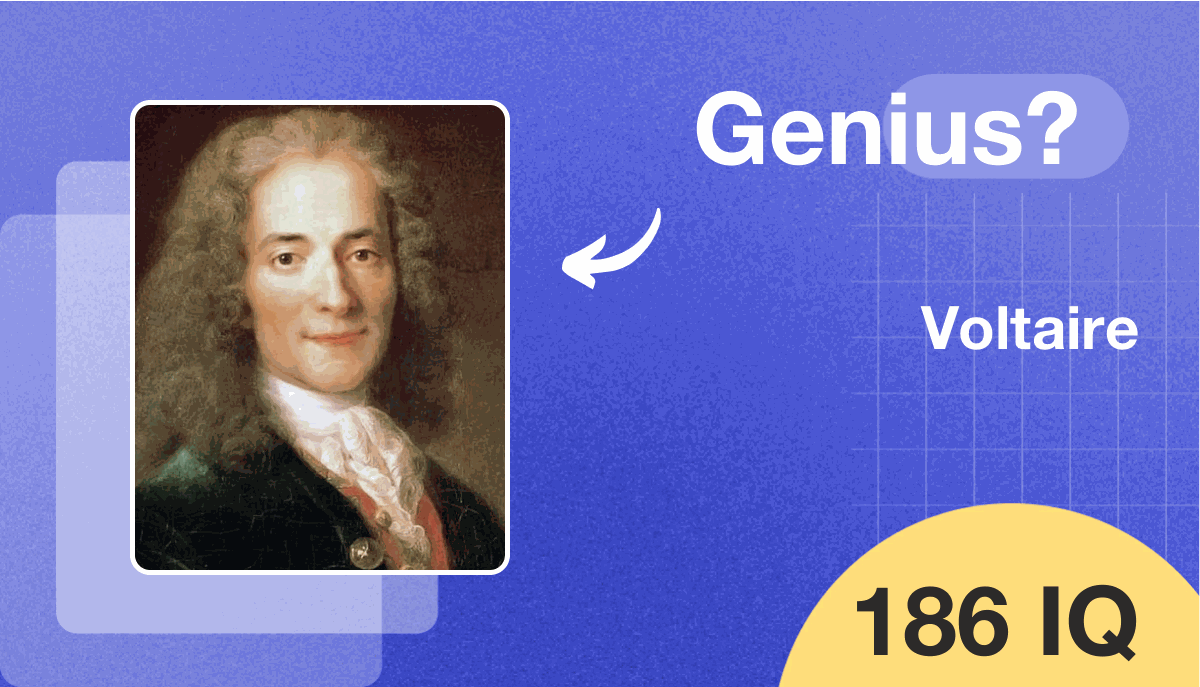 Voltaire's IQ score is 186