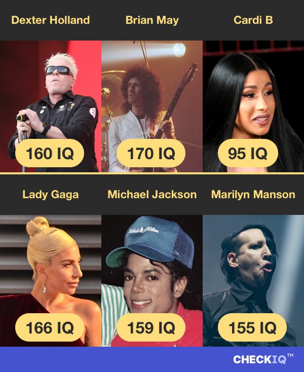 Dexter Holland's IQ compared to other Musicians