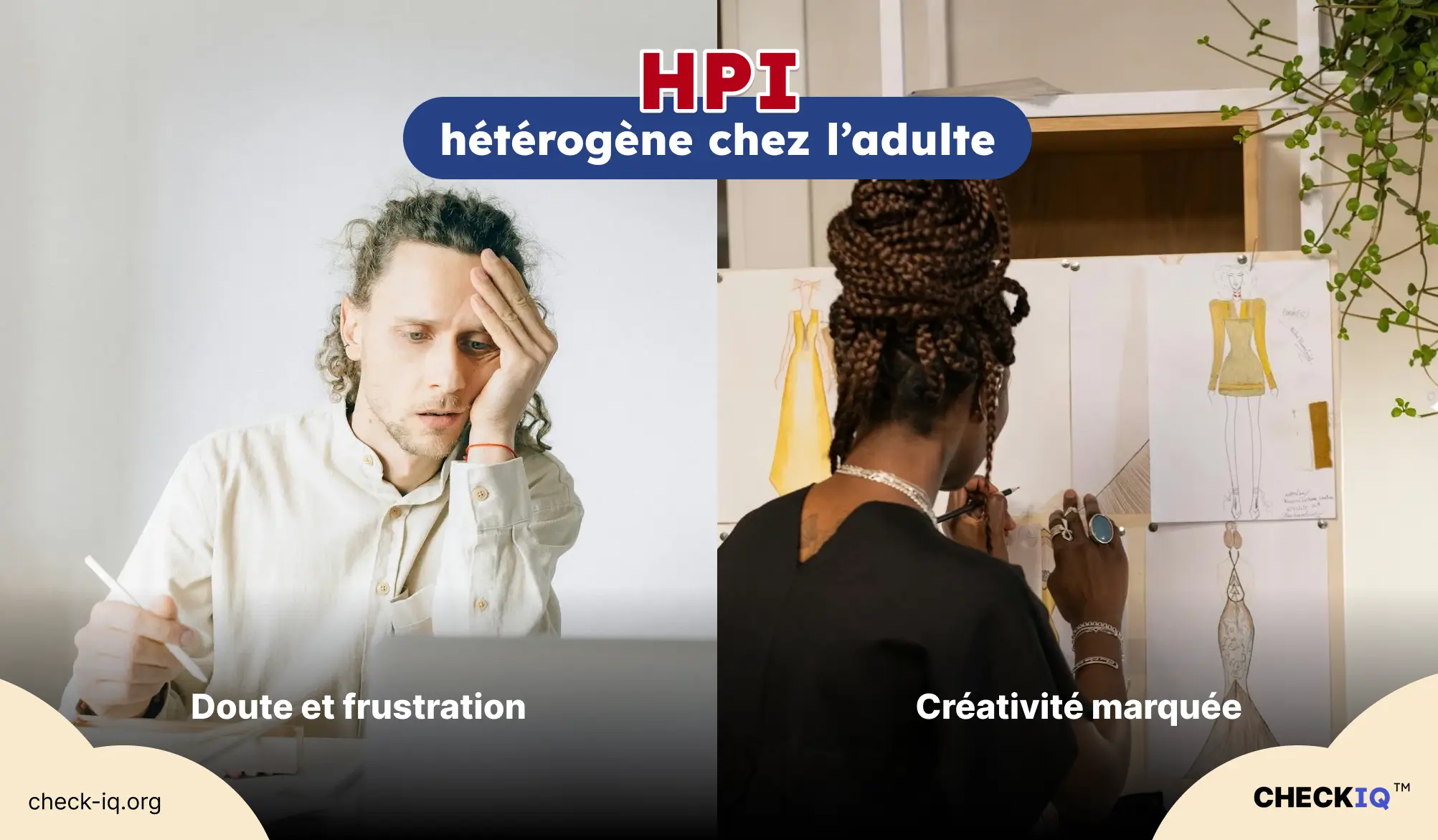 HPI hétérogène adulte signes