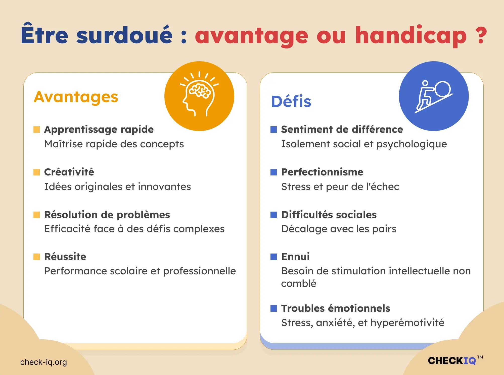 Surdoués avantages et inconvénients