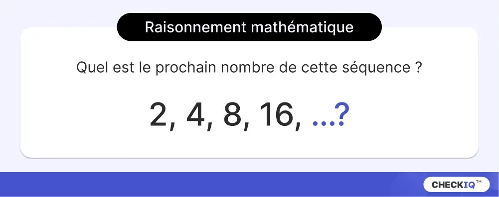 Question de test de QI suite numérique