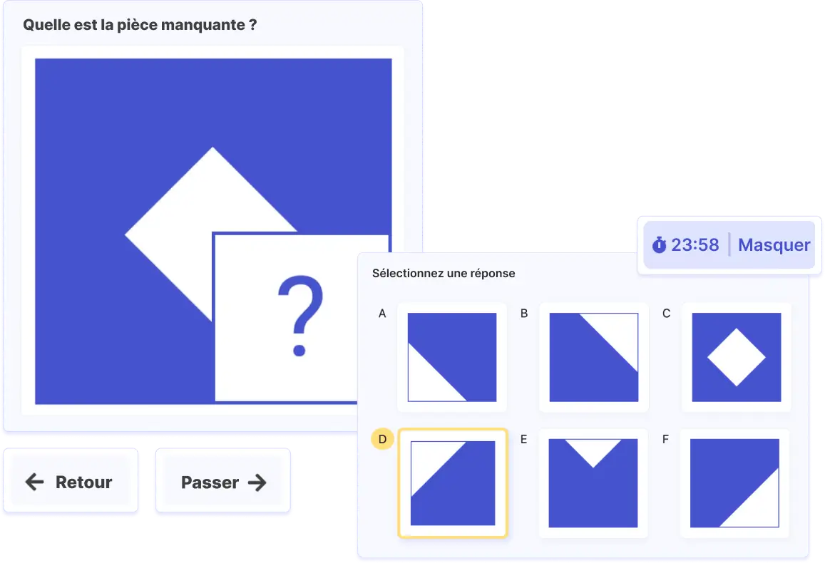 Exemple de question de test de QI - trouver la pièce manquante