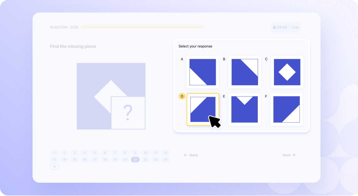 selecting the correct response in an IQ question